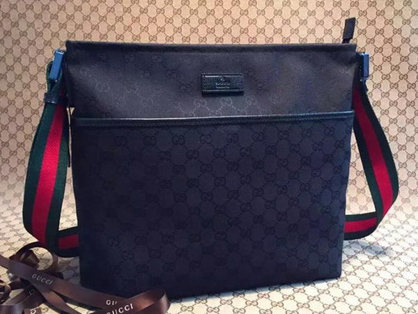 Gucci GG Canvas Medium Messenger Bags 189751 Black Gucci GG Canvas Medium Messenger Bags 189751 Black