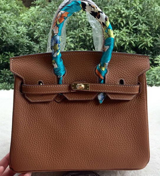 Hermes Birkin 25CM Tote Bag Litchi Leather H25T Brown Hermes Birkin 25CM Tote Bag Litchi Leather H25T Brown
