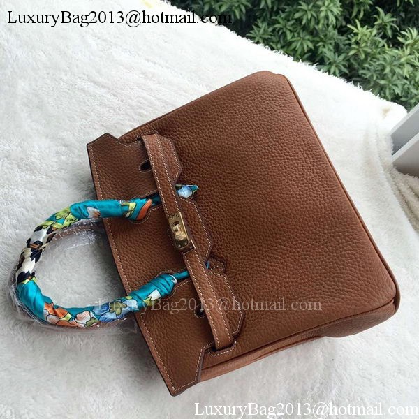 Hermes Birkin 25CM Tote Bag Litchi Leather H25T Brown Hermes Birkin 25CM Tote Bag Litchi Leather H25T Brown