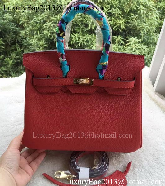 Hermes Birkin 25CM Tote Bag Litchi Leather H25T Red Hermes Birkin 25CM Tote Bag Litchi Leather H25T Red