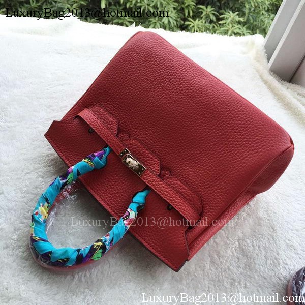 Hermes Birkin 25CM Tote Bag Litchi Leather H25T Red Hermes Birkin 25CM Tote Bag Litchi Leather H25T Red