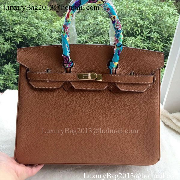 Hermes Birkin 35CM Tote Bag Brown Litchi Leather BK35 Gold Hermes Birkin 35CM Tote Bag Brown Litchi Leather BK35 Gold
