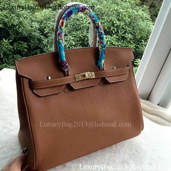 Hermes Birkin 35CM Tote Bag Brown Litchi Leather BK35 Gold Hermes Birkin 35CM Tote Bag Brown Litchi Leather BK35 Gold