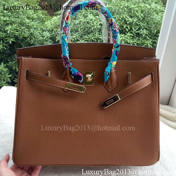 Hermes Birkin 35CM Tote Bag Brown Litchi Leather BK35 Gold Hermes Birkin 35CM Tote Bag Brown Litchi Leather BK35 Gold