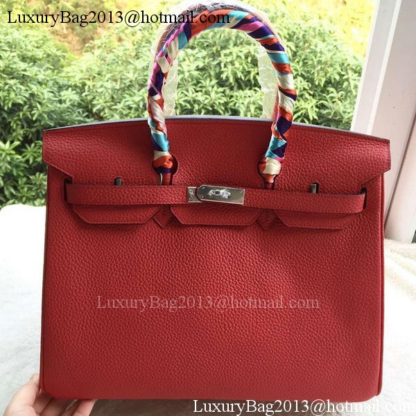 Hermes Birkin 35CM Tote Bag Red Litchi Leather BK35 Silver Hermes Birkin 35CM Tote Bag Red Litchi Leather BK35 Silver
