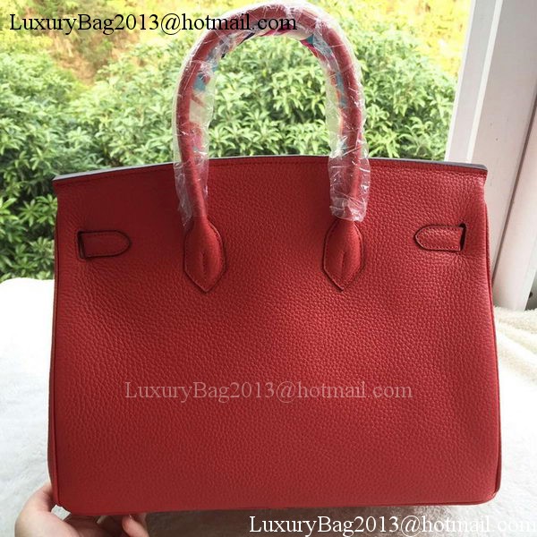 Hermes Birkin 35CM Tote Bag Red Litchi Leather BK35 Silver Hermes Birkin 35CM Tote Bag Red Litchi Leather BK35 Silver