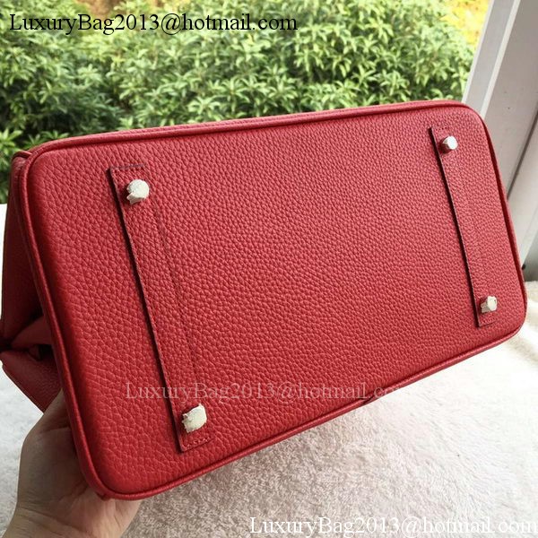 Hermes Birkin 35CM Tote Bag Red Litchi Leather BK35 Silver Hermes Birkin 35CM Tote Bag Red Litchi Leather BK35 Silver