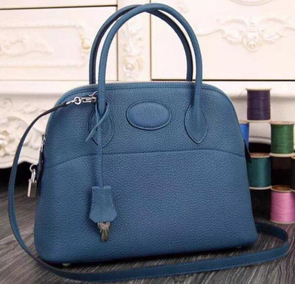 Hermes Bolide 37CM Calfskin Leather Tote Bag B1004 Blue Hermes Bolide 37CM Calfskin Leather Tote Bag B1004 Blue