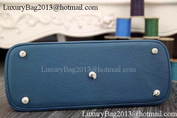 Hermes Bolide 37CM Calfskin Leather Tote Bag B1004 Blue Hermes Bolide 37CM Calfskin Leather Tote Bag B1004 Blue