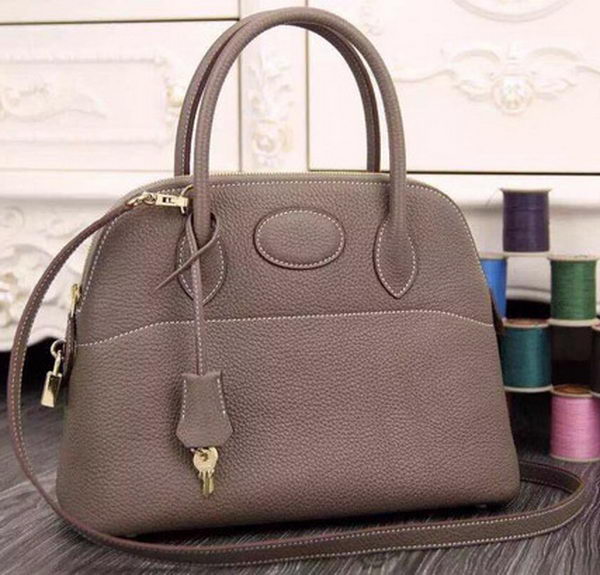 Hermes Bolide 37CM Calfskin Leather Tote Bag B1004 Grey Hermes Bolide 37CM Calfskin Leather Tote Bag B1004 Grey