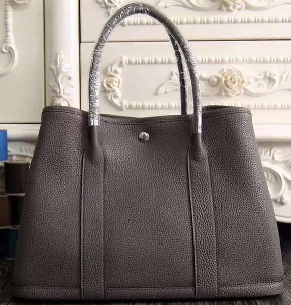 Hermes Garden Party 36cm 30cm Tote Bag Original Leather Dark Grey Hermes Garden Party 36cm 30cm Tote Bag Original Leather Dark Grey