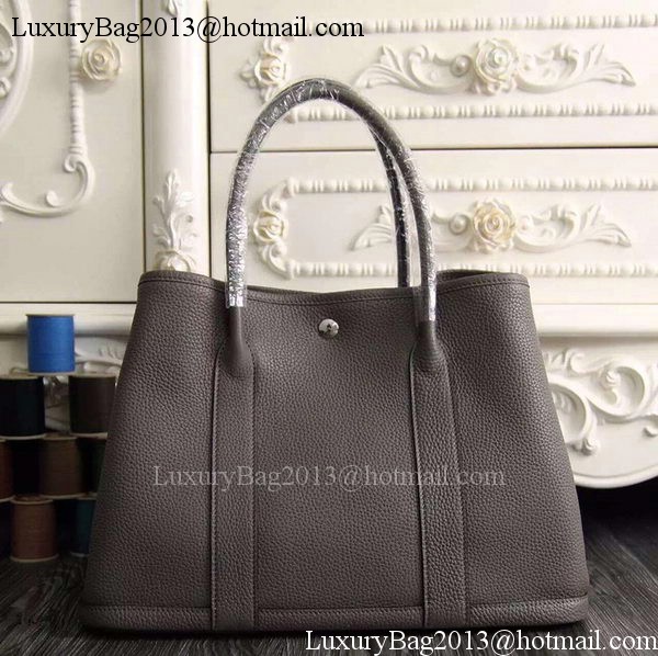 Hermes Garden Party 36cm 30cm Tote Bag Original Leather Dark Grey Hermes Garden Party 36cm 30cm Tote Bag Original Leather Dark Grey