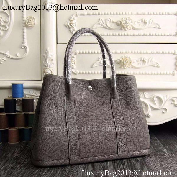 Hermes Garden Party 36cm 30cm Tote Bag Original Leather Dark Grey Hermes Garden Party 36cm 30cm Tote Bag Original Leather Dark Grey