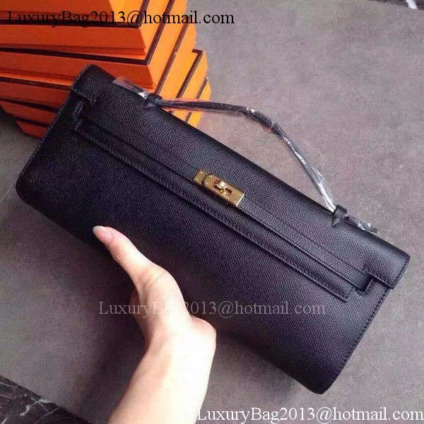 Hermes Kelly 31cm Clutch Epsom Leather KL31 Black Hermes Kelly 31cm Clutch Epsom Leather KL31 Black