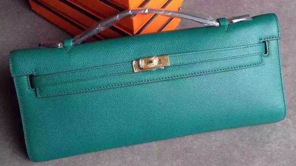 Hermes Kelly 31cm Clutch Epsom Leather KL31 Deep Green Hermes Kelly 31cm Clutch Epsom Leather KL31 Deep Green