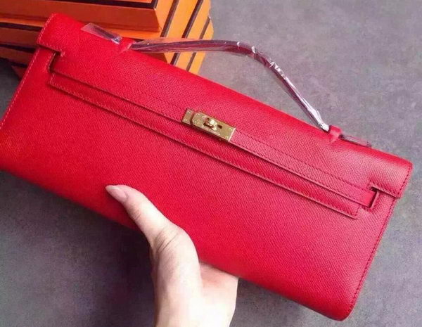 Hermes Kelly 31cm Clutch Epsom Leather KL31 Red Hermes Kelly 31cm Clutch Epsom Leather KL31 Red