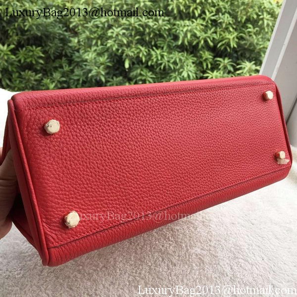 Hermes Kelly 32cm Shoulder Bag Red Calfskin Leather K32CL Gold Hermes Kelly 32cm Shoulder Bag Red Calfskin Leather K32CL Gold
