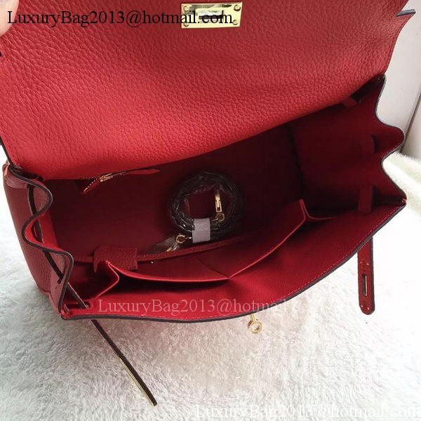 Hermes Kelly 32cm Shoulder Bag Red Calfskin Leather K32CL Gold Hermes Kelly 32cm Shoulder Bag Red Calfskin Leather K32CL Gold