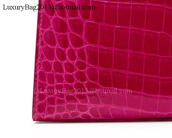Hermes MINI Kelly 22cm Clutch Croco Leather KL22 Rose Hermes MINI Kelly 22cm Clutch Croco Leather KL22 Rose