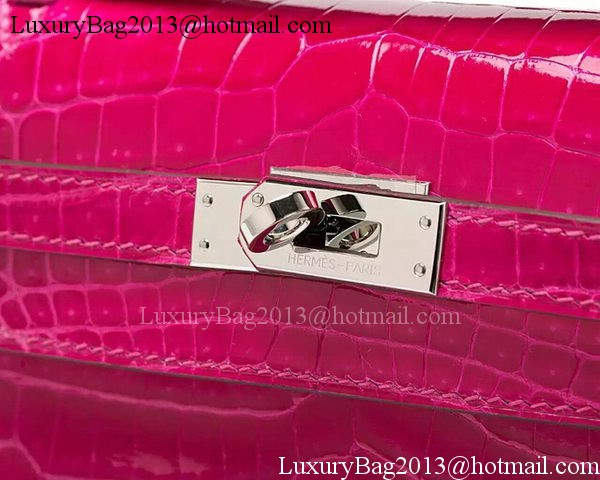 Hermes MINI Kelly 22cm Clutch Croco Leather KL22 Rose Hermes MINI Kelly 22cm Clutch Croco Leather KL22 Rose