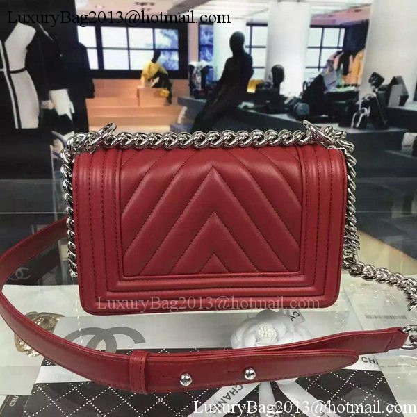 Boy Chanel mini Flap Bag Original Chevron Nubuck Leather A5707 Burgundy Boy Chanel mini Flap Bag Original Chevron Nubuck Leather A5707 Burgundy