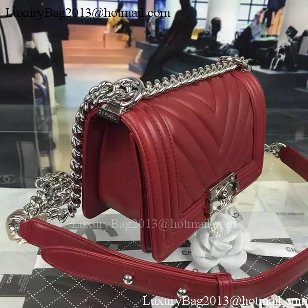 Boy Chanel mini Flap Bag Original Chevron Nubuck Leather A5707 Burgundy Boy Chanel mini Flap Bag Original Chevron Nubuck Leather A5707 Burgundy