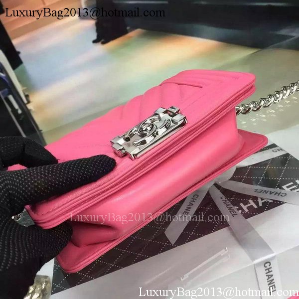 Boy Chanel mini Flap Bag Original Chevron Nubuck Leather A5707 Rose Boy Chanel mini Flap Bag Original Chevron Nubuck Leather A5707 Rose