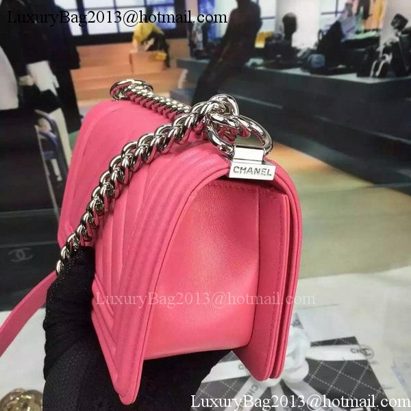 Boy Chanel mini Flap Bag Original Chevron Nubuck Leather A5707 Rose Boy Chanel mini Flap Bag Original Chevron Nubuck Leather A5707 Rose