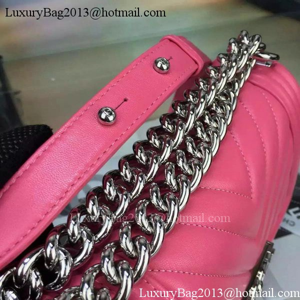 Boy Chanel mini Flap Bag Original Chevron Nubuck Leather A5707 Rose Boy Chanel mini Flap Bag Original Chevron Nubuck Leather A5707 Rose