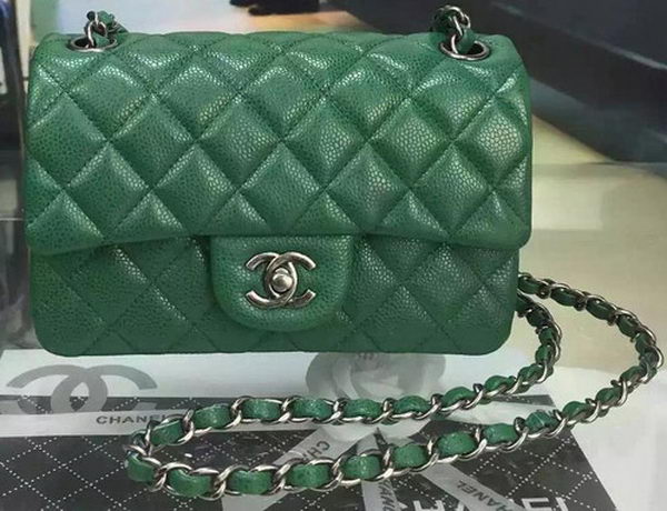 Chanel Classic MINI Flap Bag Cannage Pattern Leather A8500 Green Chanel Classic MINI Flap Bag Cannage Pattern Leather A8500 Green
