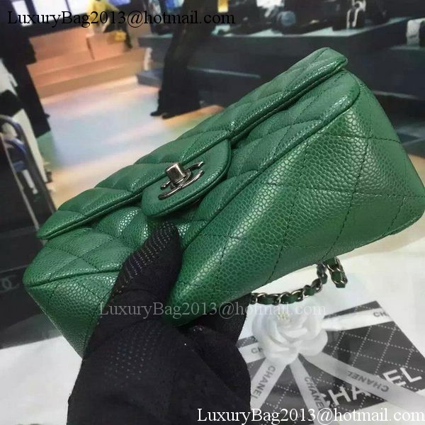 Chanel Classic MINI Flap Bag Cannage Pattern Leather A8500 Green Chanel Classic MINI Flap Bag Cannage Pattern Leather A8500 Green