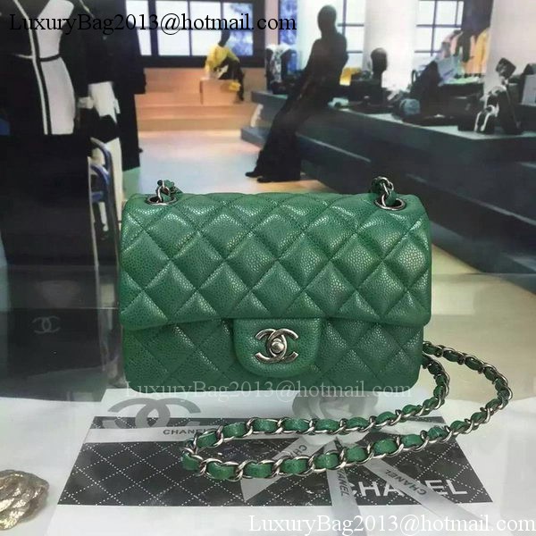 Chanel Classic MINI Flap Bag Cannage Pattern Leather A8500 Green Chanel Classic MINI Flap Bag Cannage Pattern Leather A8500 Green