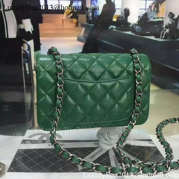 Chanel Classic MINI Flap Bag Cannage Pattern Leather A8500 Green Chanel Classic MINI Flap Bag Cannage Pattern Leather A8500 Green