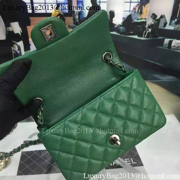 Chanel Classic MINI Flap Bag Cannage Pattern Leather A8500 Green Chanel Classic MINI Flap Bag Cannage Pattern Leather A8500 Green