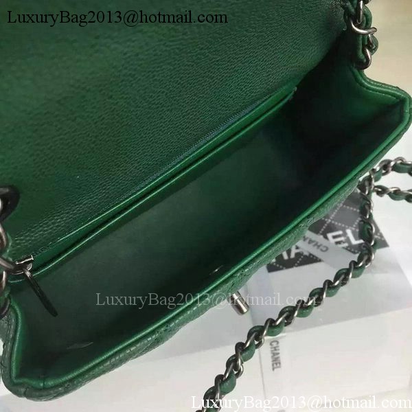Chanel Classic MINI Flap Bag Cannage Pattern Leather A8500 Green Chanel Classic MINI Flap Bag Cannage Pattern Leather A8500 Green