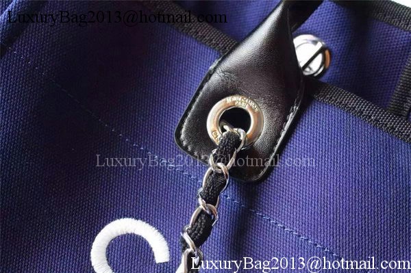 Chanel Large Canvas Tote Shopping Bag A5002 Blue Chanel Large Canvas Tote Shopping Bag A5002 Blue