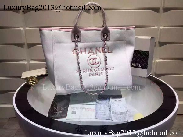 Chanel Large Canvas Tote Shopping Bag A5002 Light Pink Chanel Large Canvas Tote Shopping Bag A5002 Light Pink
