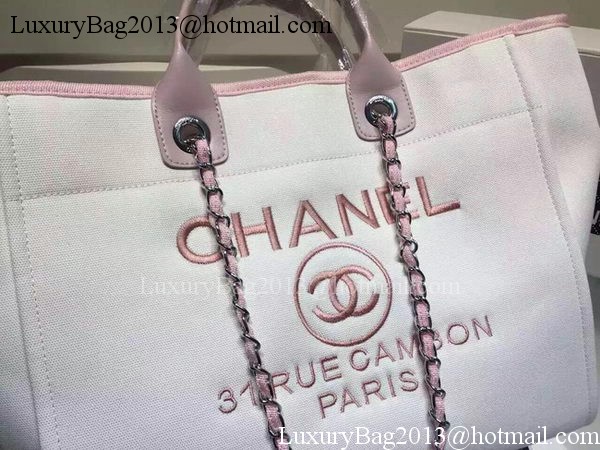 Chanel Large Canvas Tote Shopping Bag A5002 Light Pink Chanel Large Canvas Tote Shopping Bag A5002 Light Pink