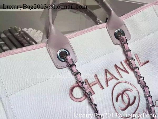 Chanel Large Canvas Tote Shopping Bag A5002 Light Pink Chanel Large Canvas Tote Shopping Bag A5002 Light Pink
