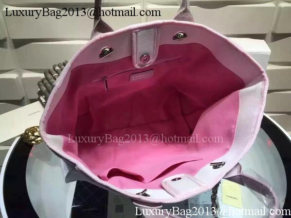 Chanel Large Canvas Tote Shopping Bag A5002 Light Pink Chanel Large Canvas Tote Shopping Bag A5002 Light Pink