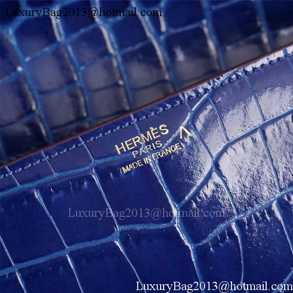 Hermes Croco Leather Clutch H88017 Blue Hermes Croco Leather Clutch H88017 Blue