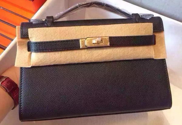 Hermes MINI Kelly 22cm Tote Bag Calfskin Leather K22 Black Hermes MINI Kelly 22cm Tote Bag Calfskin Leather K22 Black