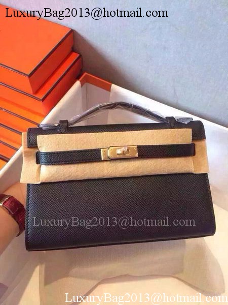 Hermes MINI Kelly 22cm Tote Bag Calfskin Leather K22 Black Hermes MINI Kelly 22cm Tote Bag Calfskin Leather K22 Black