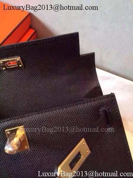 Hermes MINI Kelly 22cm Tote Bag Calfskin Leather K22 Black Hermes MINI Kelly 22cm Tote Bag Calfskin Leather K22 Black