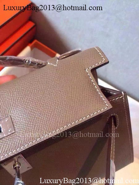 Hermes MINI Kelly 22cm Tote Bag Calfskin Leather K22 Grey Hermes MINI Kelly 22cm Tote Bag Calfskin Leather K22 Grey
