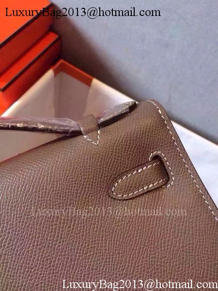 Hermes MINI Kelly 22cm Tote Bag Calfskin Leather K22 Grey Hermes MINI Kelly 22cm Tote Bag Calfskin Leather K22 Grey
