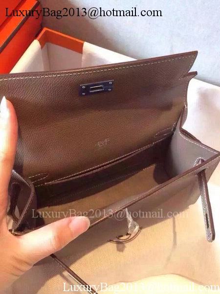 Hermes MINI Kelly 22cm Tote Bag Calfskin Leather K22 Grey Hermes MINI Kelly 22cm Tote Bag Calfskin Leather K22 Grey