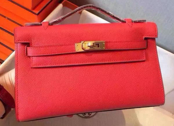 Hermes MINI Kelly 22cm Tote Bag Calfskin Leather K22 Red Hermes MINI Kelly 22cm Tote Bag Calfskin Leather K22 Red