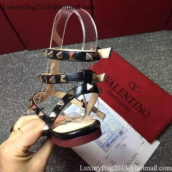Valentino Leather Sandal VT795 Black Valentino Leather Sandal VT795 Black