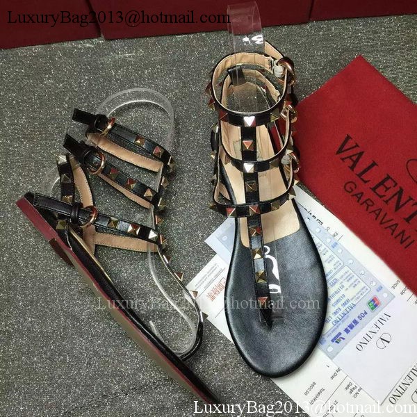 Valentino Leather Sandal VT795 Black Valentino Leather Sandal VT795 Black